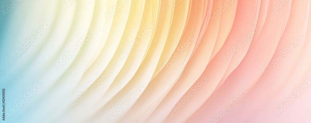 Wall mural pastel waves creating soft, elegant gradient pattern, suitable for digital design, web backgrounds, 