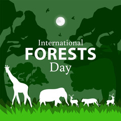 Vector illustration of International Day of Forests social media template