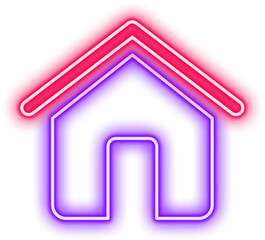 Neon House Line Sign Icon