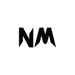 NM monogram logo design letter text name symbol monochrome logotype alphabet character simple logo