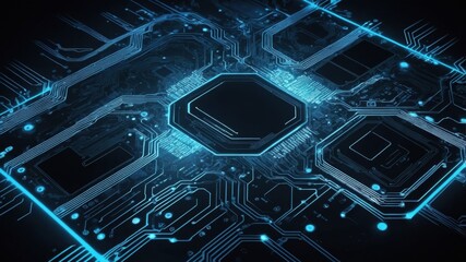 Glowing Circuit Board and Processors