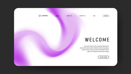 Fototapeta premium Abstract wave futuristic design of landing page. retro gradient mesh website design