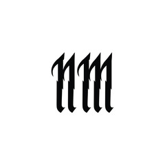 NM monogram logo design letter text name symbol monochrome logotype alphabet character simple logo