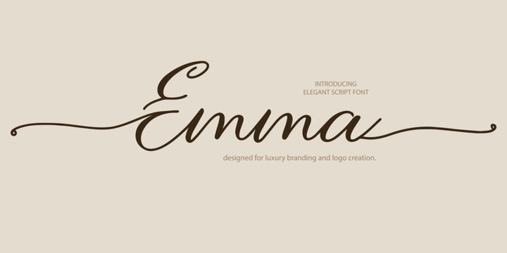 Elegant wedding alphabet font "Emma" designed for luxury branding and logo creation. This classic and minimal typeface is perfect for fashion designs, weddings, and sophisticated aesthetics.