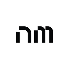 NM monogram logo design letter text name symbol monochrome logotype alphabet character simple logo