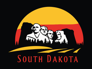 Pierre South Dakota Skyline with Mount Rushmore and Rolling Hills