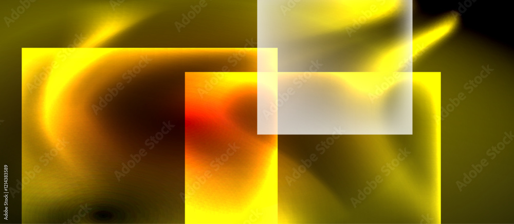Aufkleber glass squares with neon shiny light abstract background