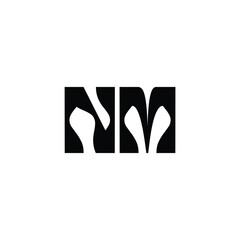 NM monogram logo design letter text name symbol monochrome logotype alphabet character simple logo