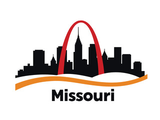 Obraz premium St. Louis Missouri Skyline with Gateway Arch