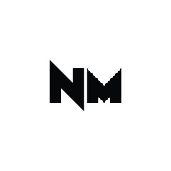 NM monogram logo design letter text name symbol monochrome logotype alphabet character simple logo