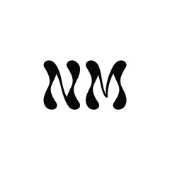 NM monogram logo design letter text name symbol monochrome logotype alphabet character simple logo