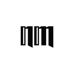 NM monogram logo design letter text name symbol monochrome logotype alphabet character simple logo