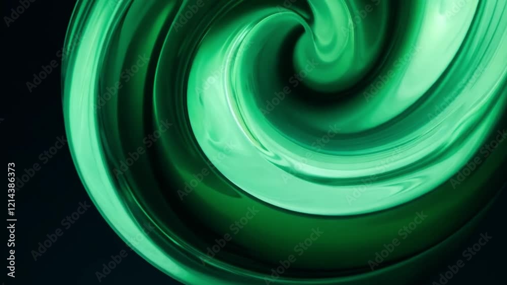 Leinwandbilder intricate patterns of glossy green swirl and blend together, forming a captivating abstract design.