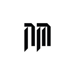 NM monogram logo design letter text name symbol monochrome logotype alphabet character simple logo
