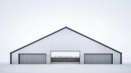 Fototapeta premium A large-scale modern barn with a minimalist design