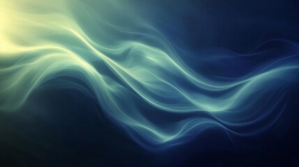 Fototapeta premium Abstract Blue and Green Wave Background with Soft Glow
