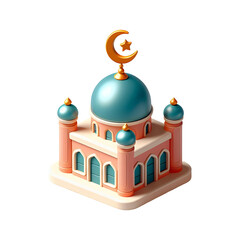 Obraz premium 3d Render Mosque Ramadan Kareem Moslem isolated 04