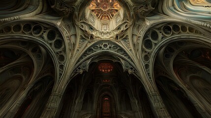 Obraz premium Gothic Cathedral Fantasy Architecture Intricate Design Digital Art