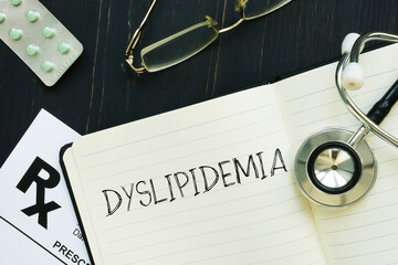 Dyslipidemia is shown using the text