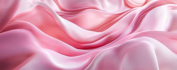 Obraz premium Soft pink silk undulating with graceful movement, depicting luxurious texture and romantic femininity against neutral background