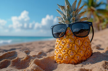 Summer Vacation - summer travel background, Accessories In Bag In Tropical Beach With Defocused Ocean