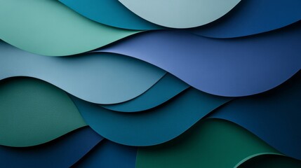 Abstract Blue and Green Wave Pattern Background