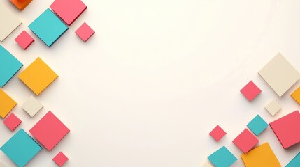 Colorful Abstract Geometric Design: A Playful Composition of Cubes
