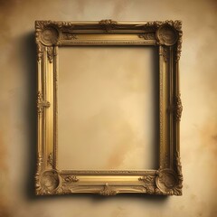 Illustration of vintage golden frame.