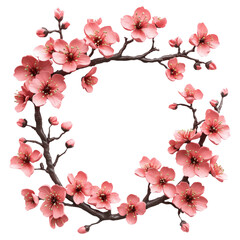 Fototapeta premium Beautiful Blossom Frame with Colorful Flowers on Transparent Background