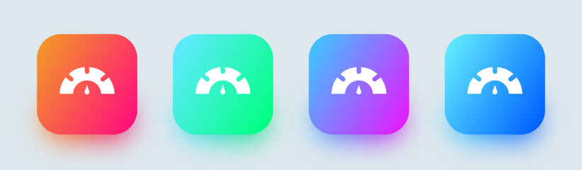 Performance solid icon in square gradient colors. Fast signs vector illustration.