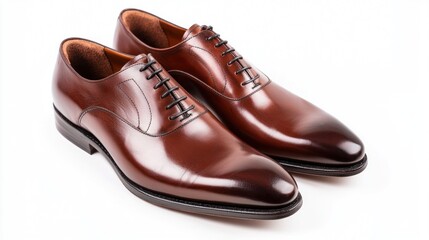 of polished leather shoes for a formal occasion, representing proper footwear for a business event.