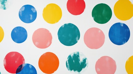 Bright and Playful Polka Dot Texture in Vibrant Colors on a White Background for Creative Projects and Fun Designs