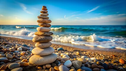 stack of stones on beach