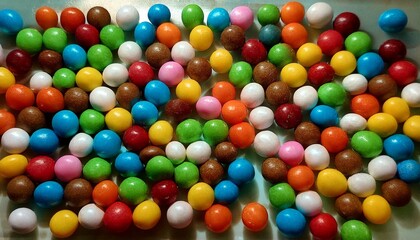 Obraz premium Simple backgrounds allow candies to take center stage. 