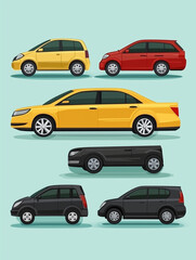 school notebook, silhouettes of cars on a blue background, cartoon style, cover