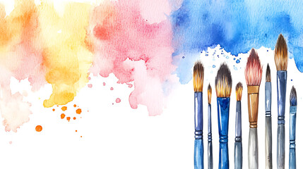 Watercolor wash and paintbrushes.