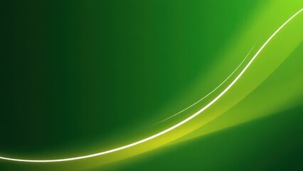 a green background with a curved line of light, 