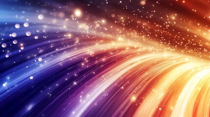 Obraz premium Abstract glowing light streaks and particles.