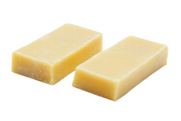 Isolated Two Yellowish Beeswax Blocks