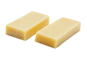 Isolated Two Yellowish Beeswax Blocks