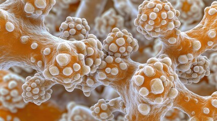 Microscopic view of cellular structures. Complex network of interconnected elements.