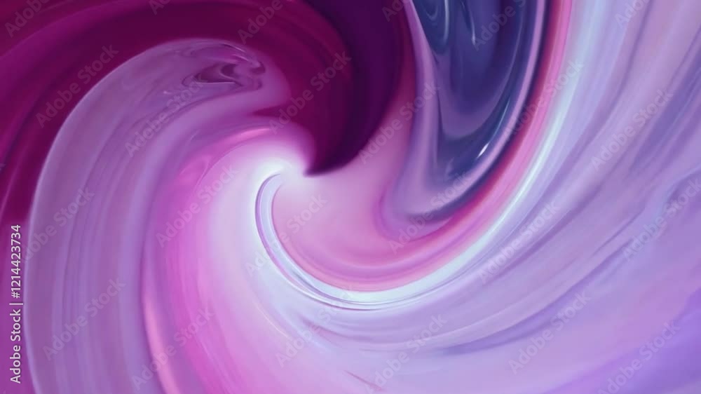 Poster A mesmerizing swirl of glossy textures flows smoothly in vibrant tones of purple and blue, creating an abstract representation that captivates the viewers attention and imagination.