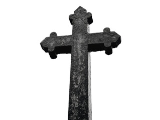 Isolated Textured Black Cross