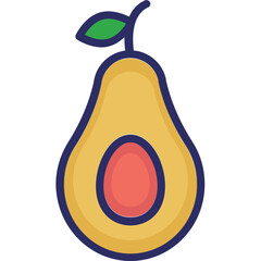 Avocado  Vector Icon Set with Transparent Background