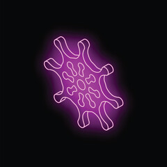 Neon virus or bacteria spreading its tentacles, representing infection, disease, and pandemic