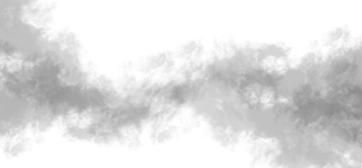 Black smoke or dark fog effect isolated on transparent PNG