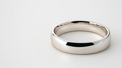 shiny silver ring isolated on soft gray background, showcasing elegance