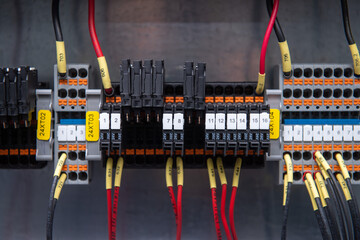 Wiring bus in the electrical panel. 24 volts