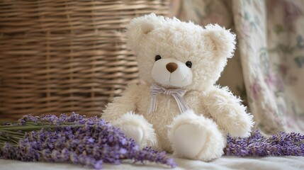 A plush teddy with calming lavender scent for stress relief