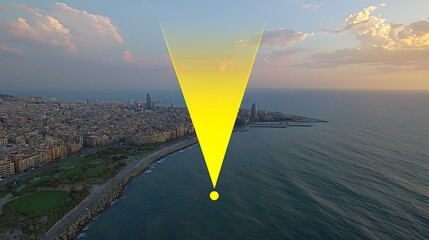 Aerial view of the city of barcelona showcasing urban architecture and landscape from above during daylight